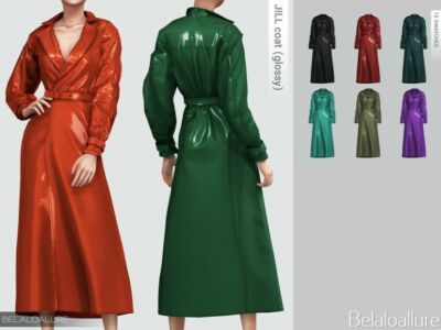 Belaloallure_Jill Coat (Glossy)_(Patreon) By Belal1997 Sims 4 CC