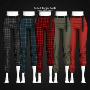 Belted Jogger Pants By Gorilla Sims 4 CC