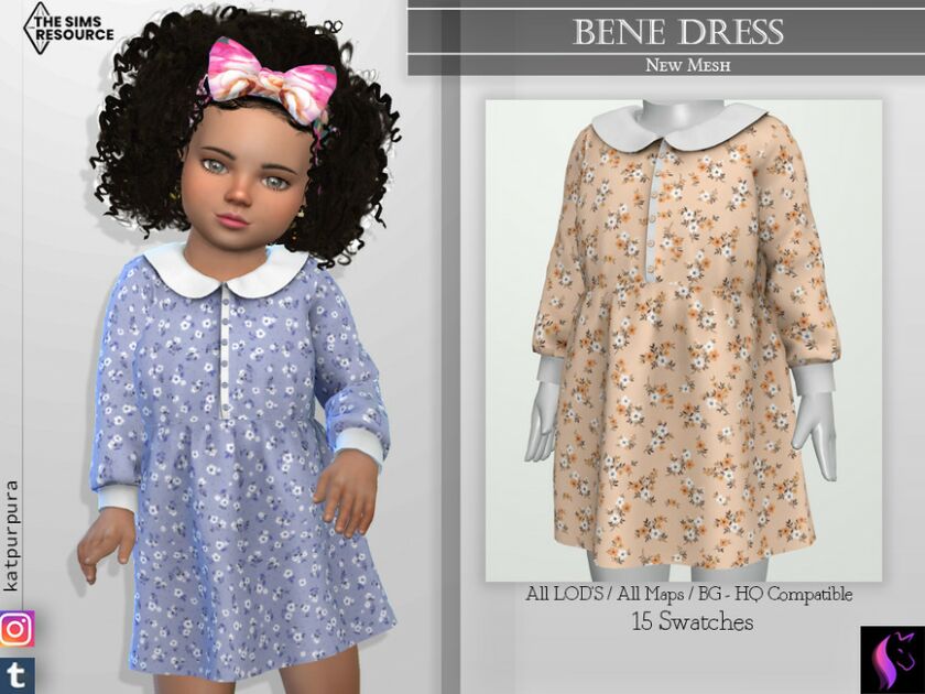 Bene Dress By Katpurpura Sims 4 CC