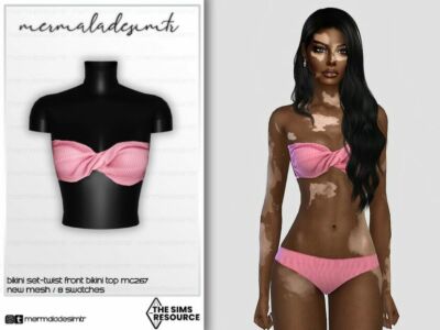 Bikini Set-Twist Front Bikini TOP MC267 By Mermaladesimtr Sims 4 CC