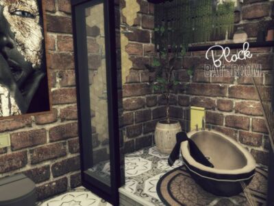 Black Bathroom Sims 4 CC