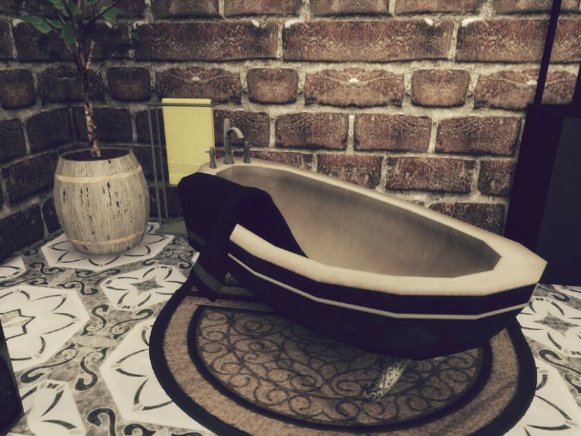 sims 4 cc black bathroom by genkaiharetsu 5