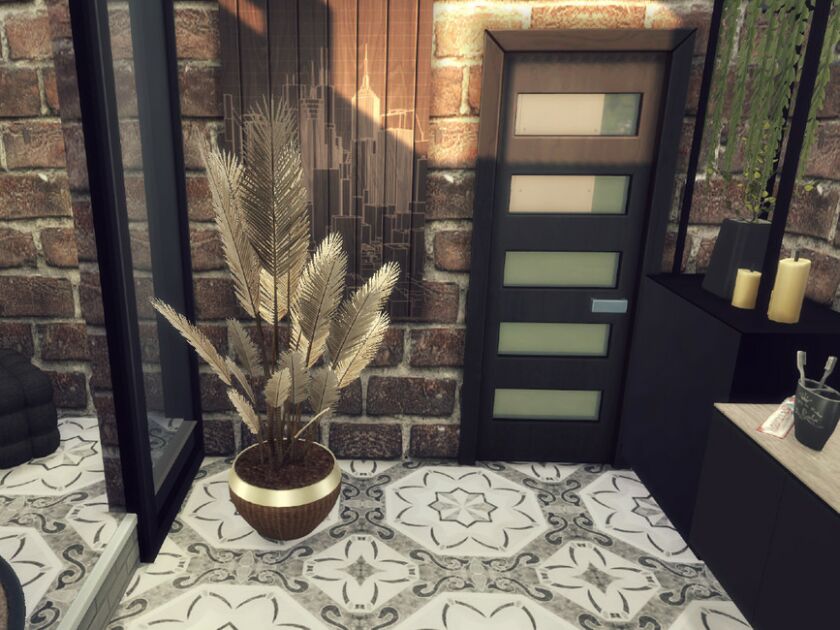 sims 4 cc black bathroom by genkaiharetsu 7