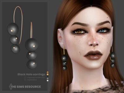 Black Hole Earrings V2 Sims 4 CC