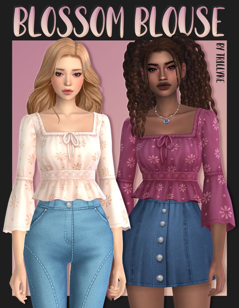 Blossom Blouse Sims 4 CC