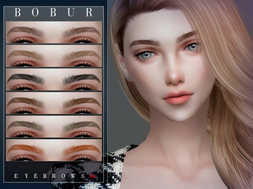 Bobur Eyebrows 34 By Bobur3 Sims 4 CC