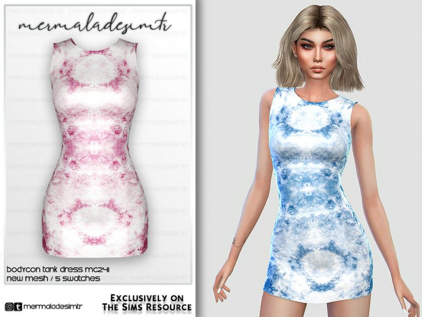 Bodycon Tank Dress MC241 By Mermaladesimtr Sims 4 CC