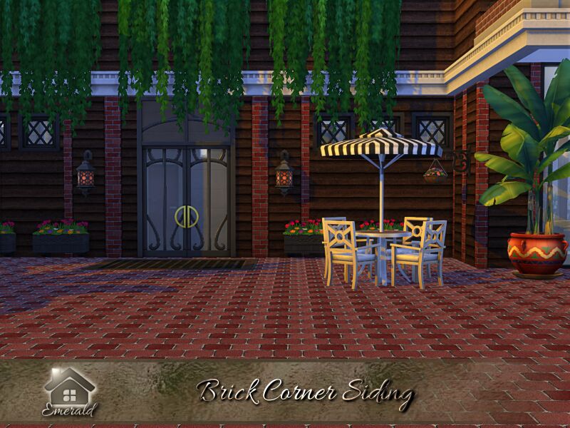 sims 4 cc brick corner siding by emerald 2