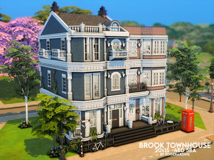 Brook Townhouse NO CC By Xogerardine Sims 4 CC