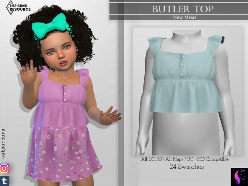 Butler TOP By Katpurpura Sims 4 CC