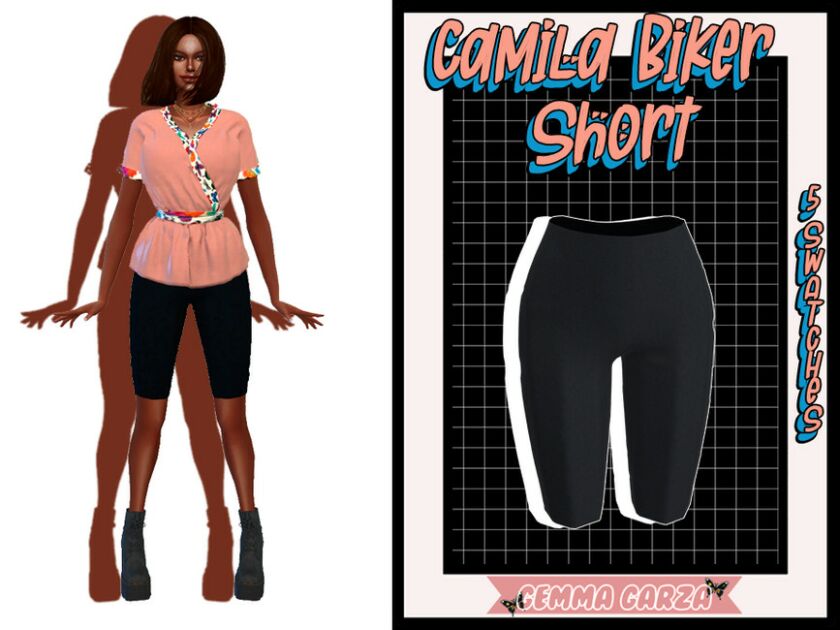 Camila Biker Short By Gemmagarza Sims 4 CC