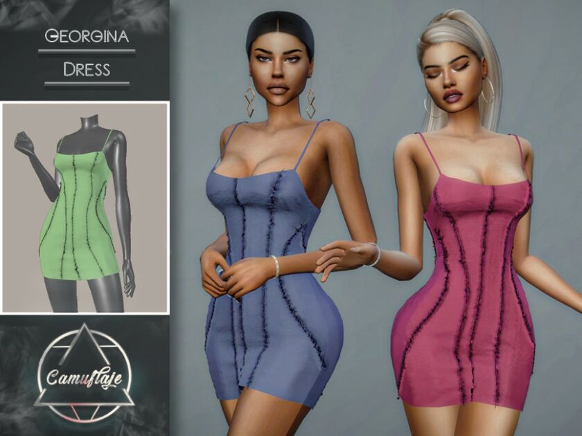 Camuflaje – Georgina (Dress) Sims 4 CC