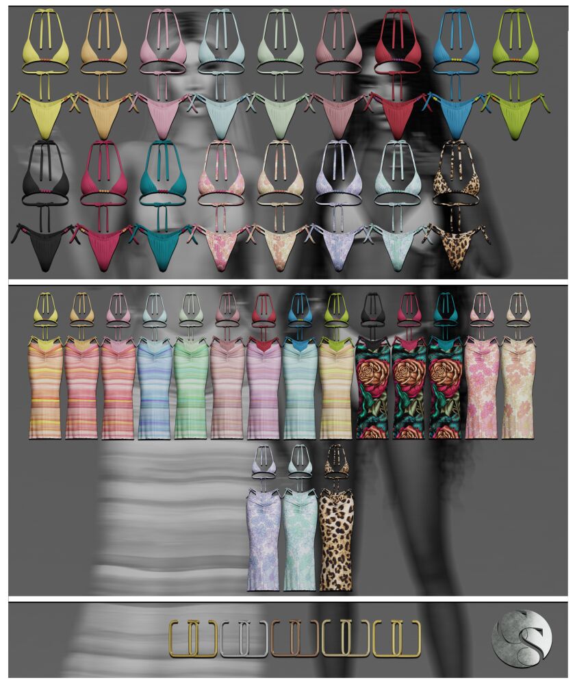 sims 4 cc camuflaje la playa collection bikini set 2