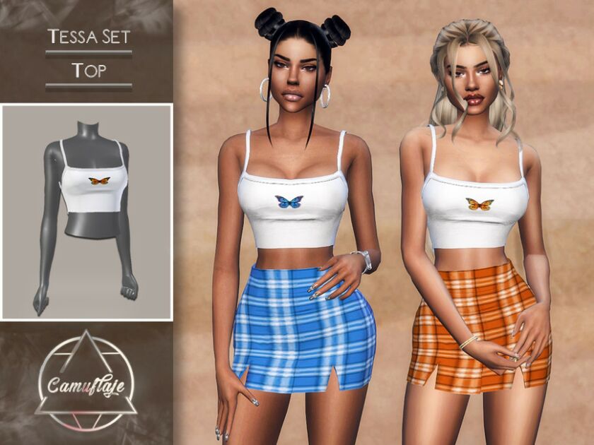 Camuflaje – Tessa SET (TOP) By Camuflaje Sims 4 CC