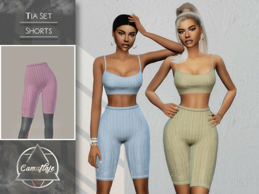 Camuflaje – TIA SET (Shorts) By Camuflaje Sims 4 CC