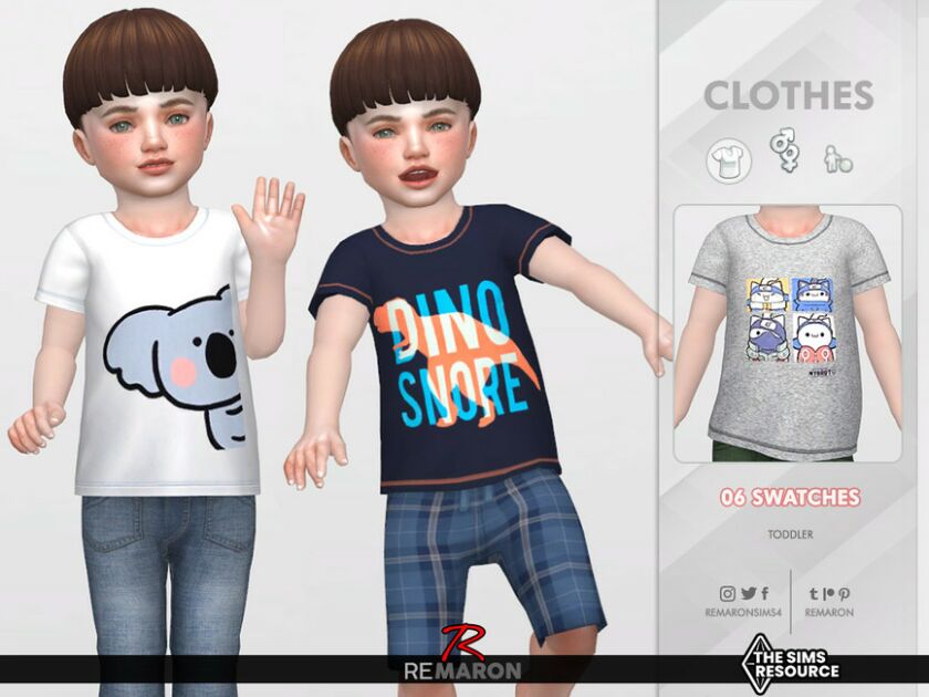 Cartoon’S Shirt 01 For Toddler By Remaron Sims 4 CC