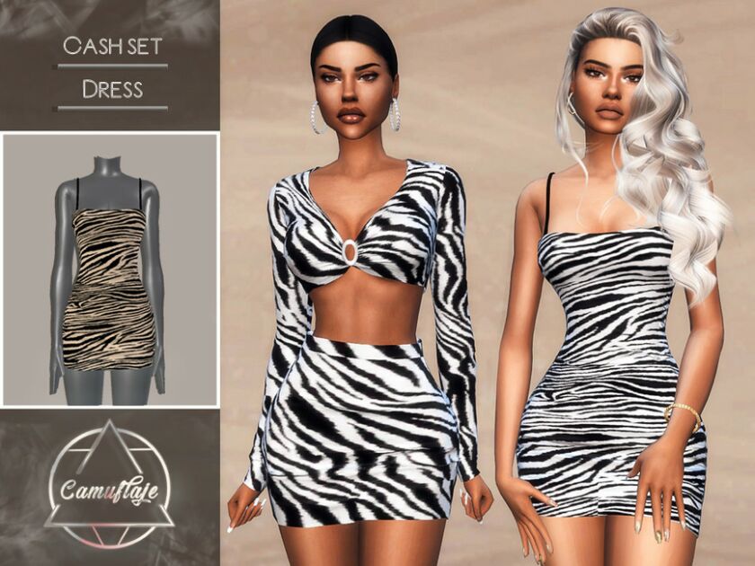 Cash SET – Dress By Camuflaje Sims 4 CC