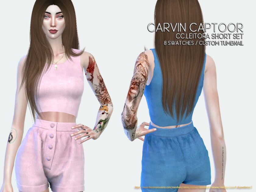 Cc.leitora Short SET Sims 4 CC