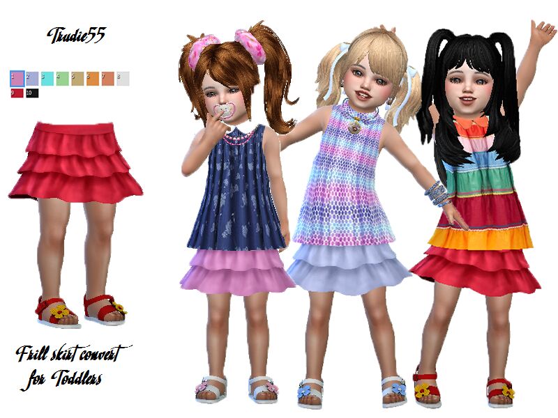 Child Skirt Convert For Toddlers Sims 4 CC