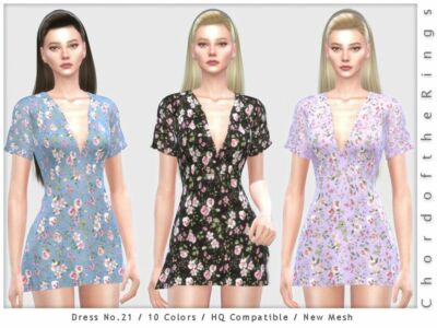 Chordoftherings Dress NO.21 By Chordoftherings Sims 4 CC