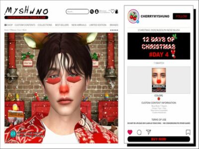 Christmas 2020 – Rudolph Nose Blush Sims 4 CC