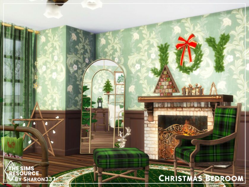 sims 4 cc christmas bedroom tsr cc only by sharon337 4