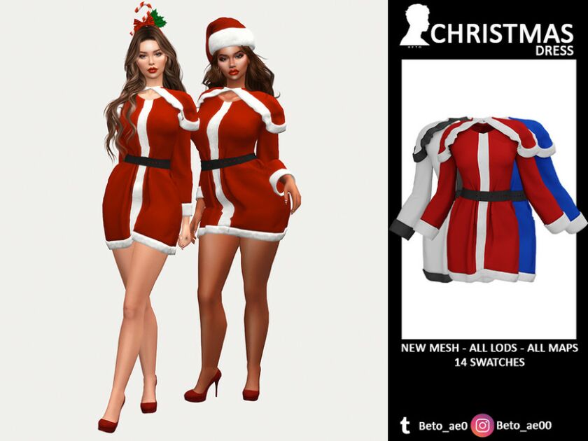 Christmas (Dress) Sims 4 CC