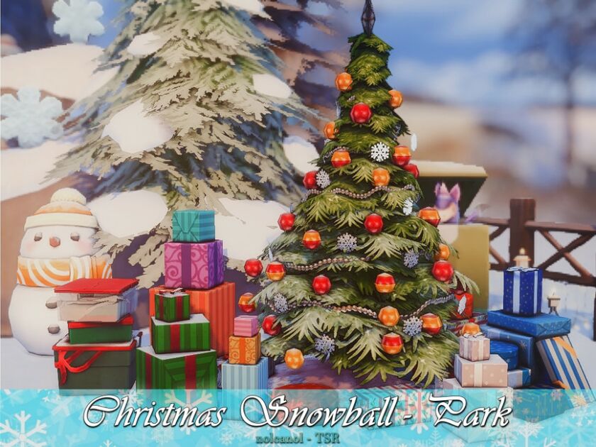 sims 4 cc christmas snowball park no cc by nolcanol 5