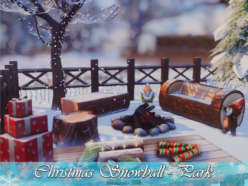 sims 4 cc christmas snowball park no cc by nolcanol 6