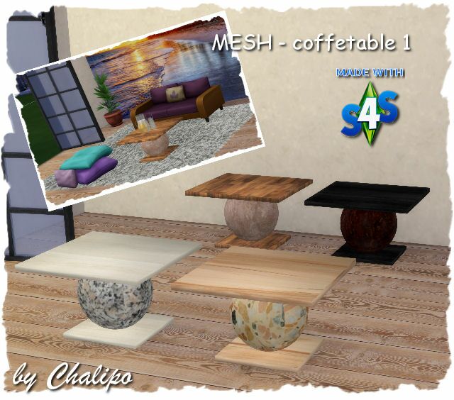 Coffee Table 1 By Chalipo Sims 4 CC