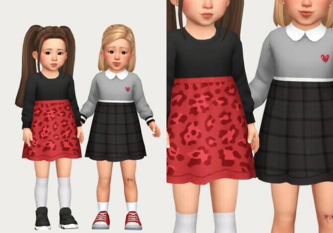 Collar Dress & Sweater Dress By Casteru Sims 4 CC