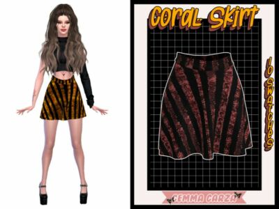 Coral Skirt By Gemmagarza Sims 4 CC