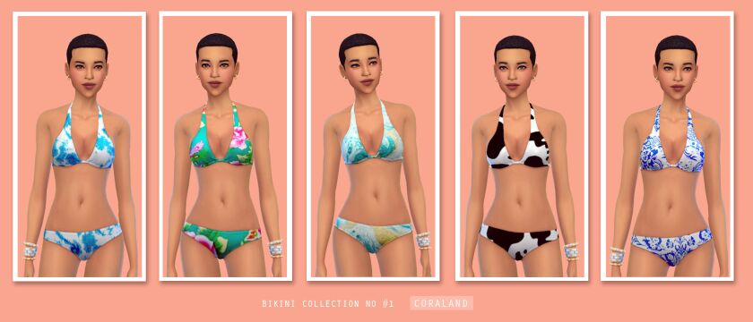 sims 4 cc coraland cow print bikini maxis max style by coraland 2