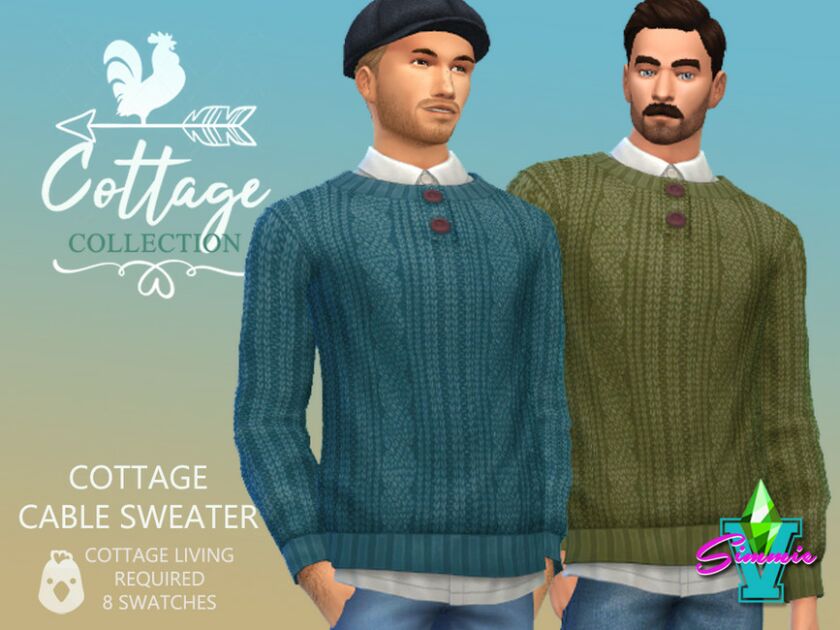 Cottage Cable Sweater By Simmiev Sims 4 CC