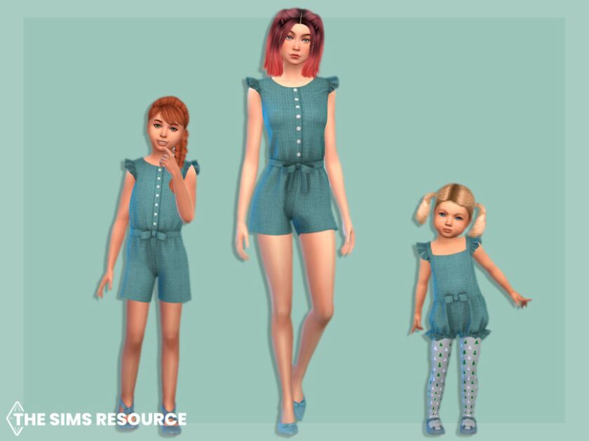 sims 4 cc cotton jumpsuit with bow adult by mysteriousoo 2