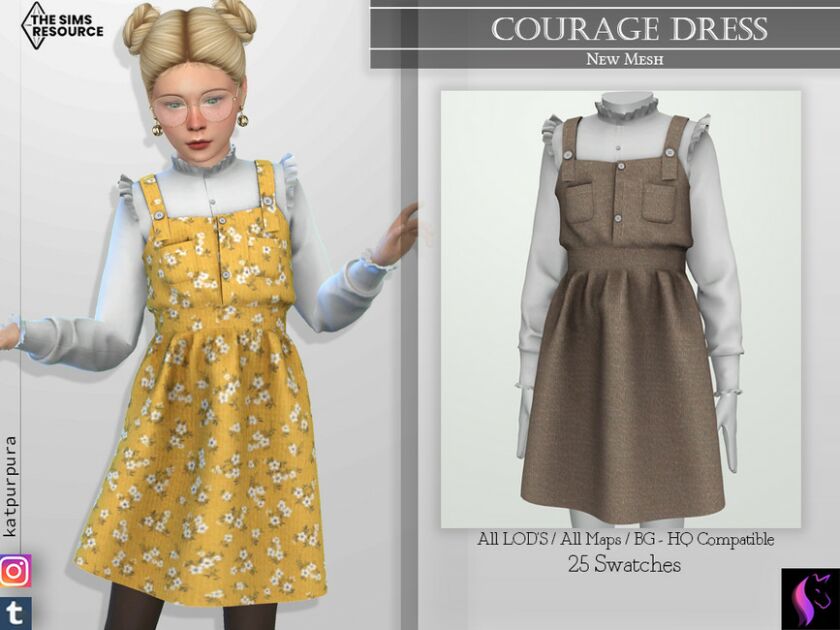 Courage Dress By Katpurpura Sims 4 CC