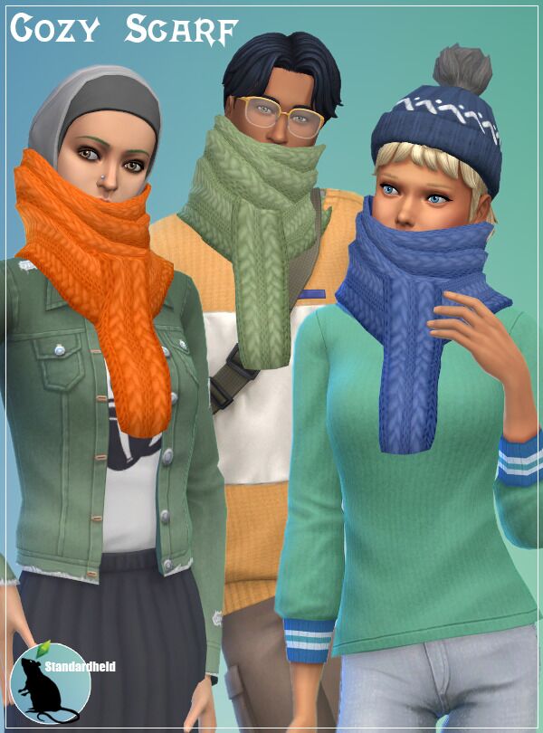 Cozy Scarf By Standardheld Sims 4 CC