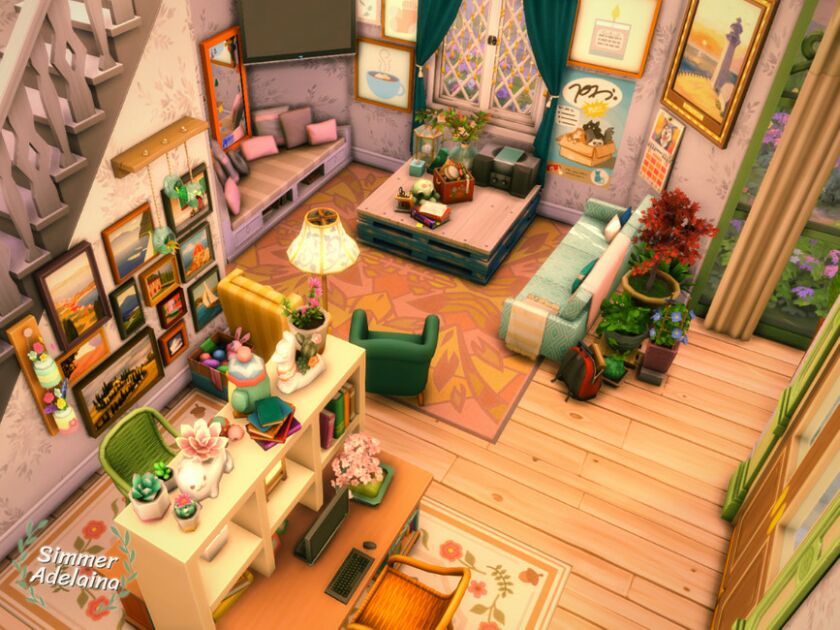 sims 4 cc cozy study cafe 5