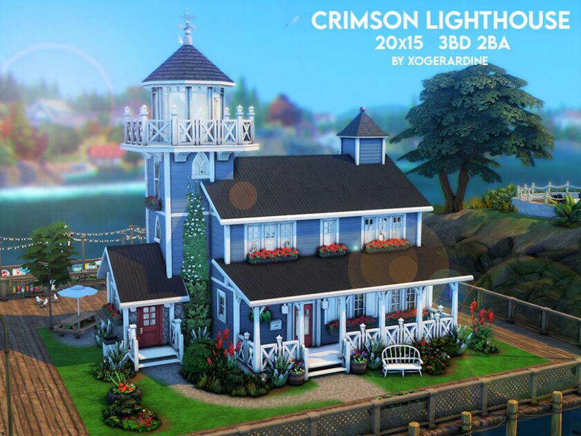 Crimson Lighthouse By Xogerardine Sims 4 CC