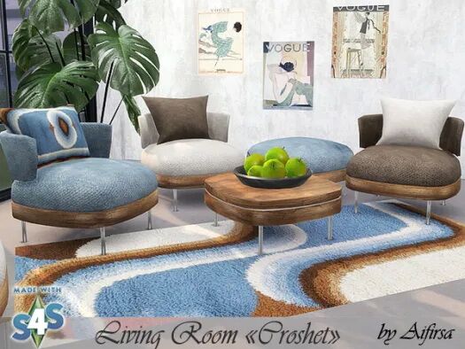 Croshet Living Room By Aifirsa Sims 4 CC