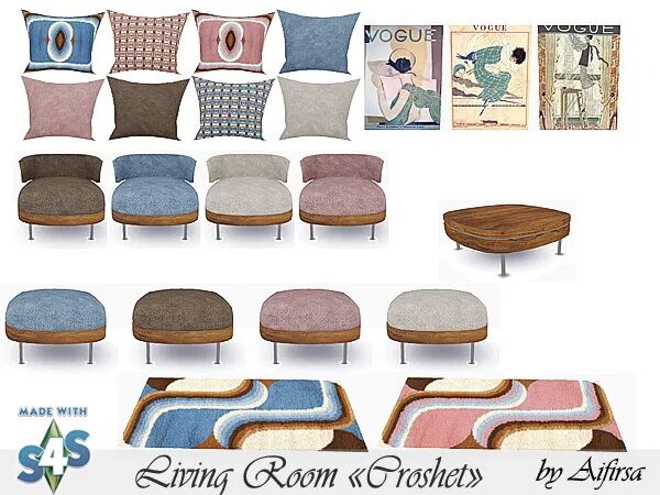 sims 4 cc croshet living room by aifirsa 2