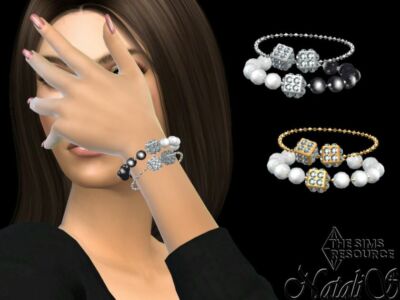 Cube Pave Double Bracelet By Natalis Sims 4 CC