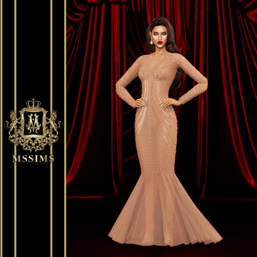 sims 4 cc curveline gown 4