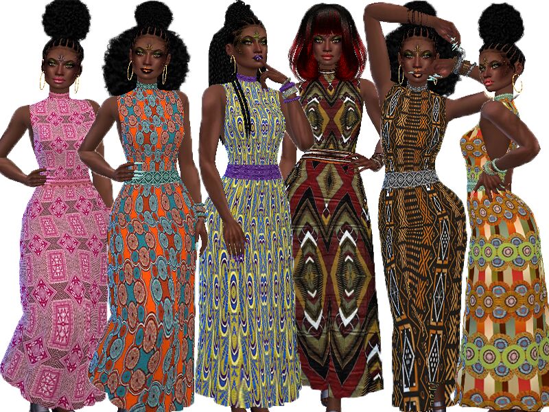 CUT OUT Dress Recolor Ethnic By Trudieopp Sims 4 CC