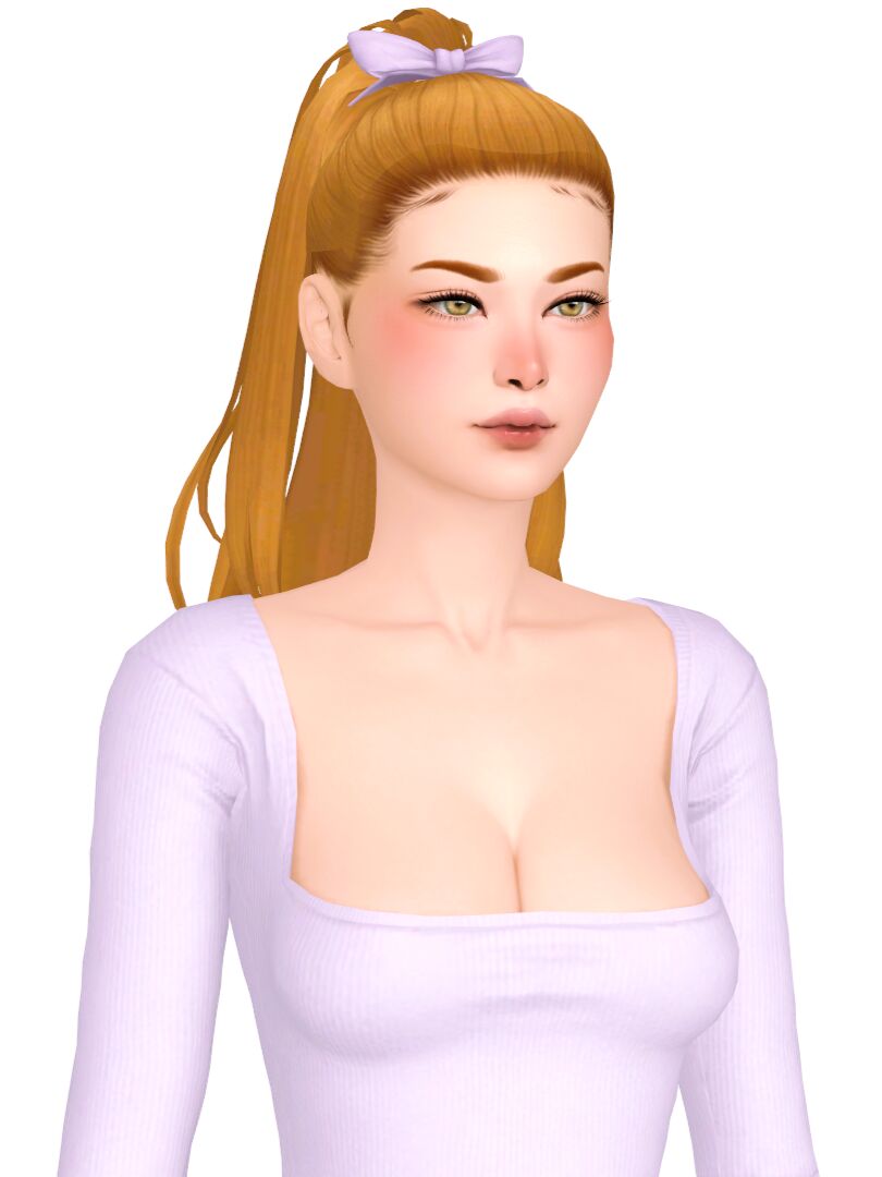 sims 4 cc cute ponytail hairstyles ꕤ 1 suzume hair ꕤ 2 lara 6