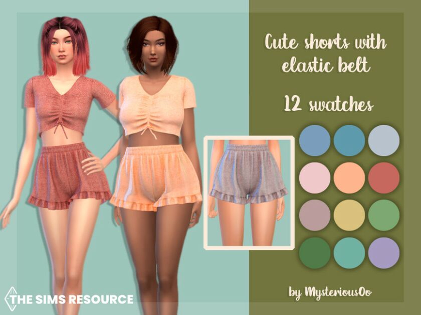 Cute Shorts With Elastic Belt By Mysteriousoo Sims 4 CC