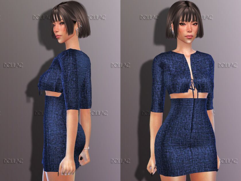 Cutout Dress DO197 Sims 4 CC