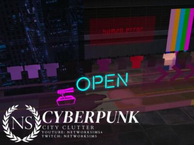 Cyberpunk City Clutter Sims 4 CC