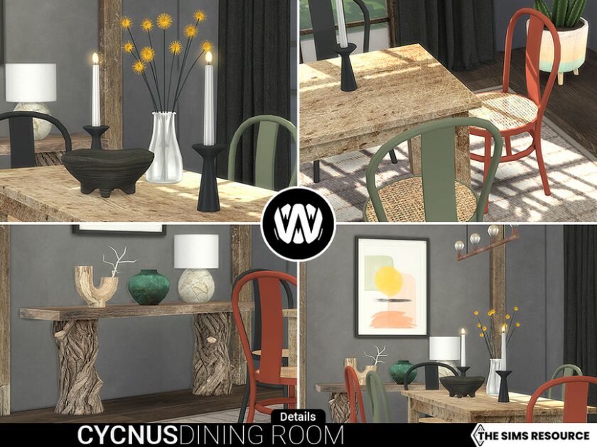 sims 4 cc cycnus dining room by wondymoon 3