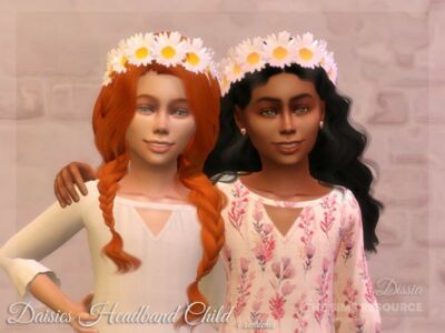 Daisies Headband Child By Dissia Sims 4 CC